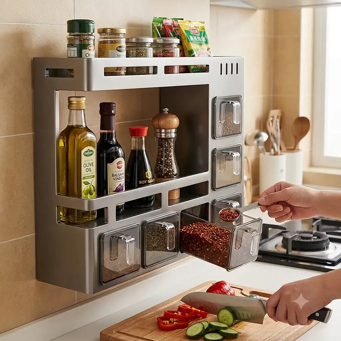 Organizador De Cocina Especias Condimentero Modular Flotante 4