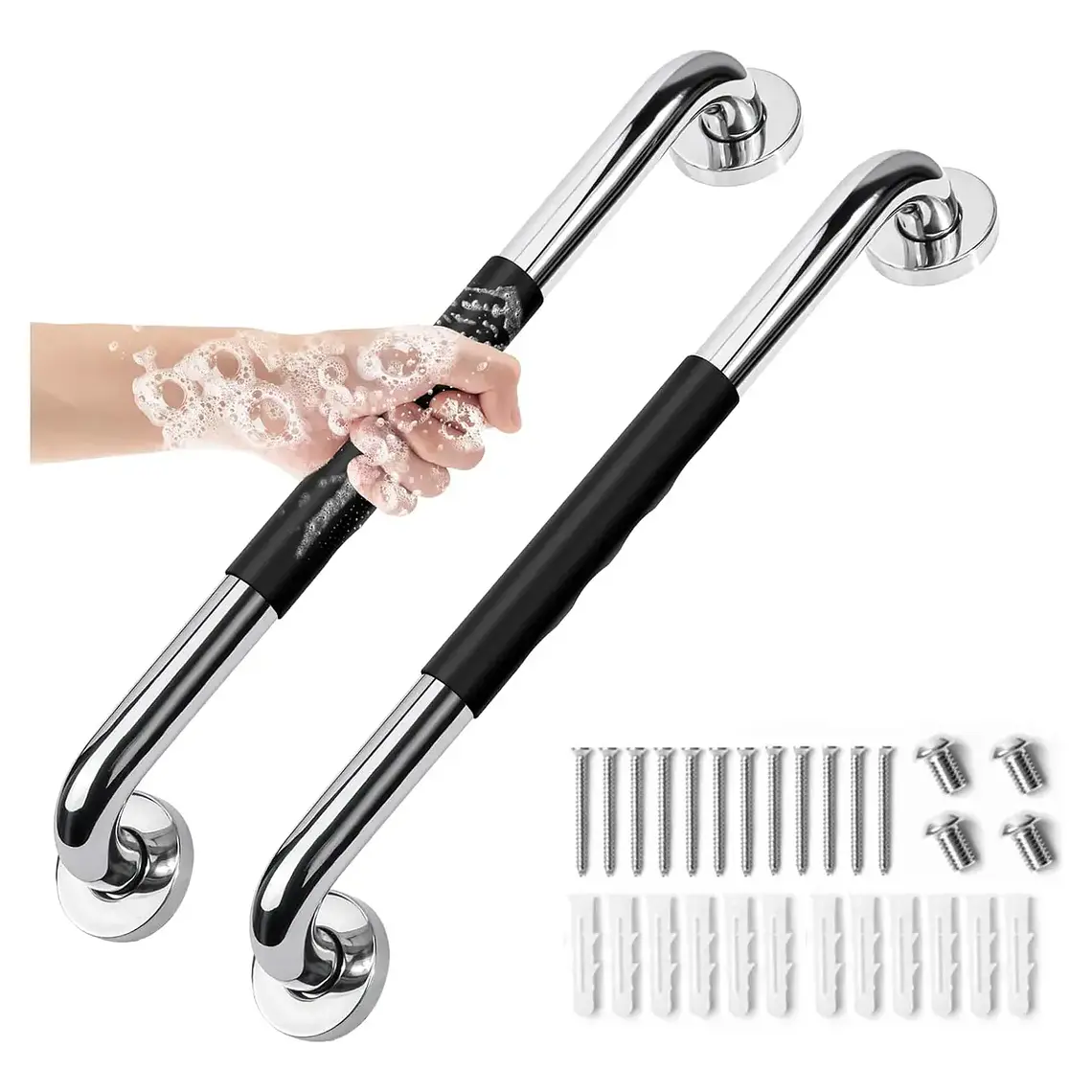 2 Barras Agarradera De Seguridad Baño Acero Inoxidable 50cm 1