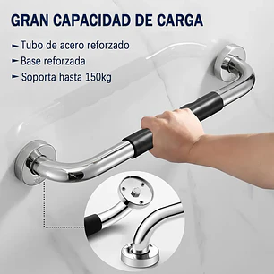 2 Barras Agarradera De Seguridad Baño Acero Inoxidable 50cm