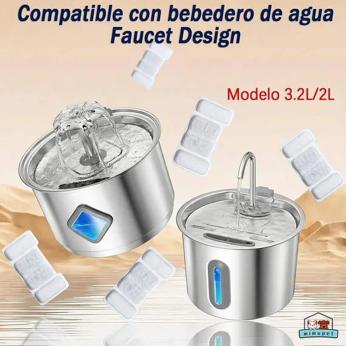 Set 8 Filtros 4 Esponjas Repuesto Para Fuente Bebedero Gato 2