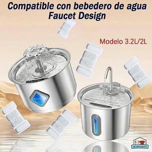 Set 8 Filtros 4 Esponjas Repuesto Para Fuente Bebedero Gato