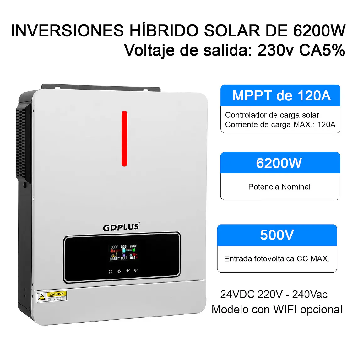 Inversor Híbrido De 6200w, 48v, 120 A, Tipo De Carga Mppt 2