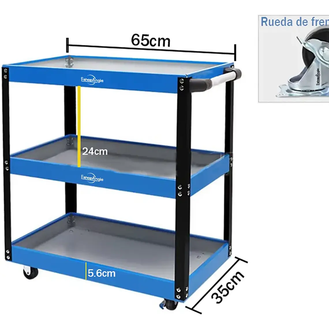 Carrito Organizador Porta Herramientas 3 Niveles Taller 7