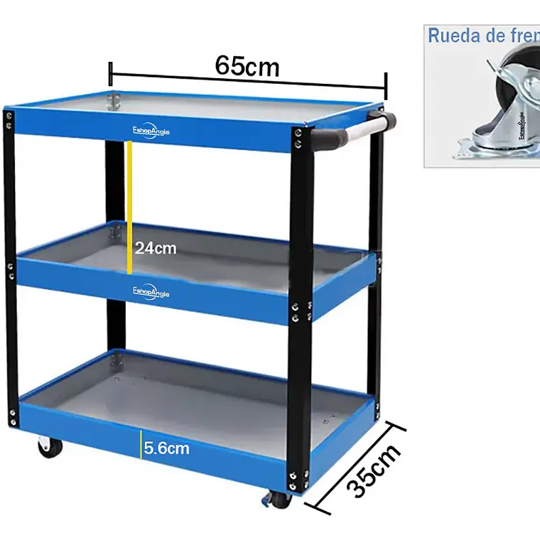 Carrito Organizador Porta Herramientas 3 Niveles Taller 7