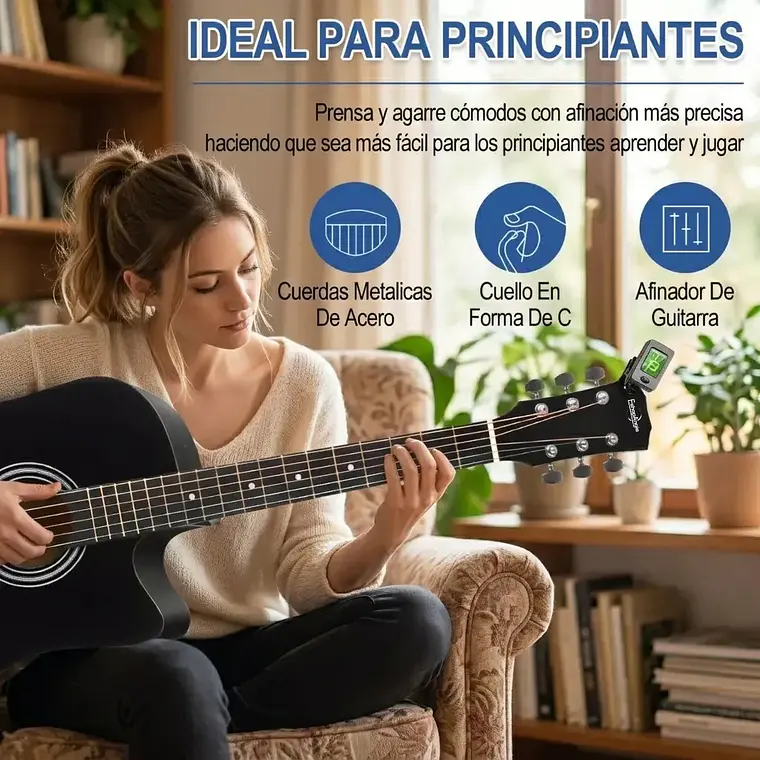 Guitarra Acustica 38 Pulgadas Kit Completo Funda Accesorios 2