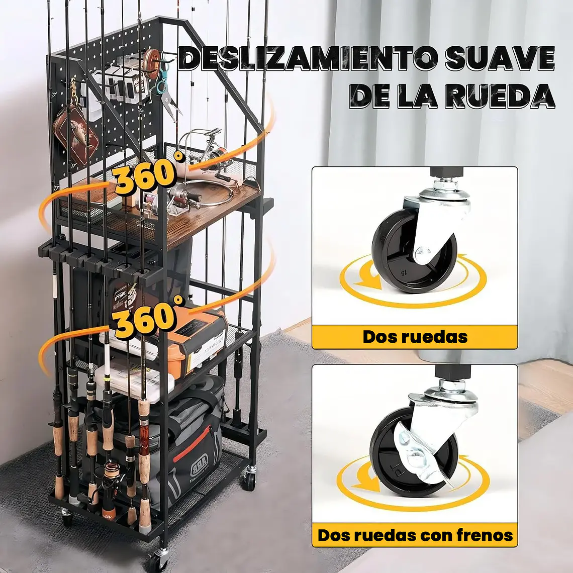 Estante De Almacenamiento Multifuncional Para Cañas De Pesca 4