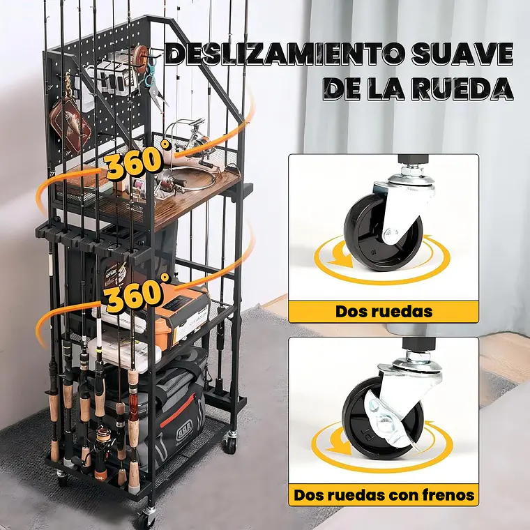 Estante De Almacenamiento Multifuncional Para Cañas De Pesca 4