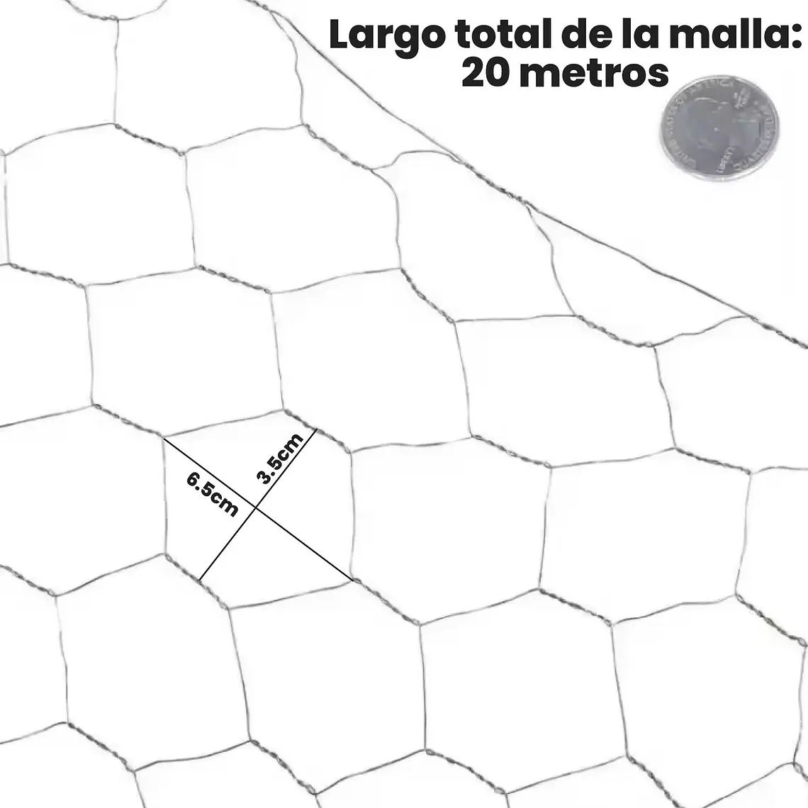 Malla Hexagonal Malla Gallinero 90cm Alto X 20mt Largo 4