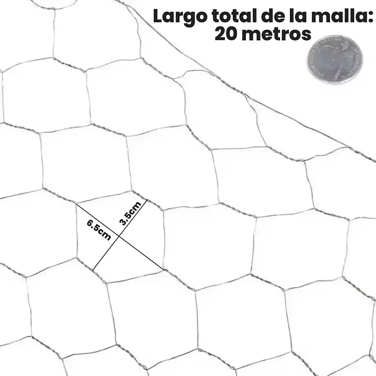 Malla Hexagonal Malla Gallinero 90cm Alto X 20mt Largo 4