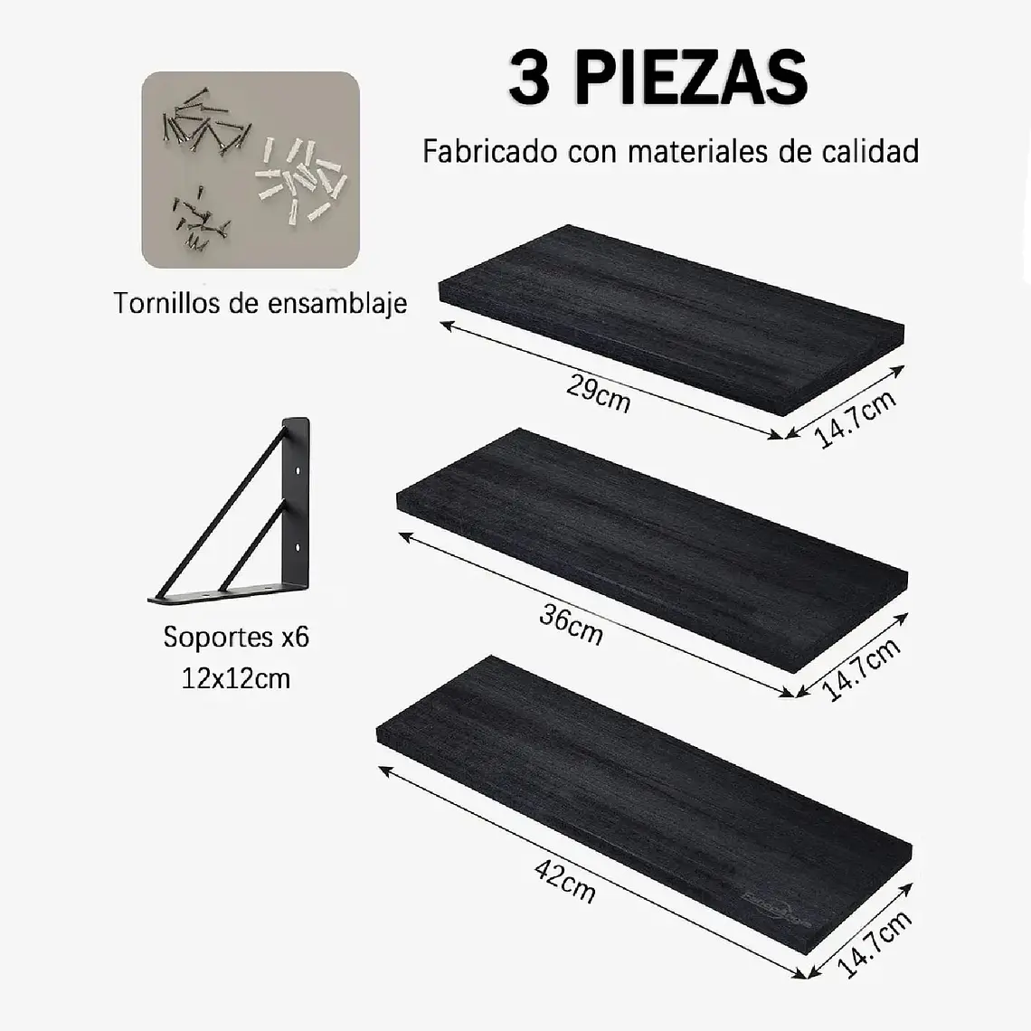 X3 Repisas Flotantes De Pared Decorativas Estantes De Madera 7
