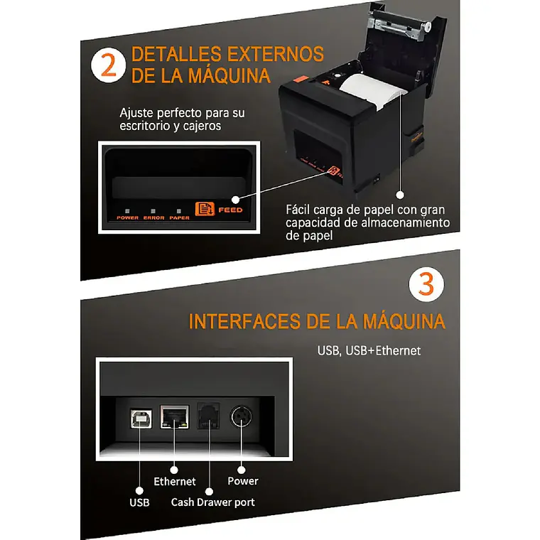 Impresora Termica Pos 80mm Usb/red Boleta Comanda Cortador 5