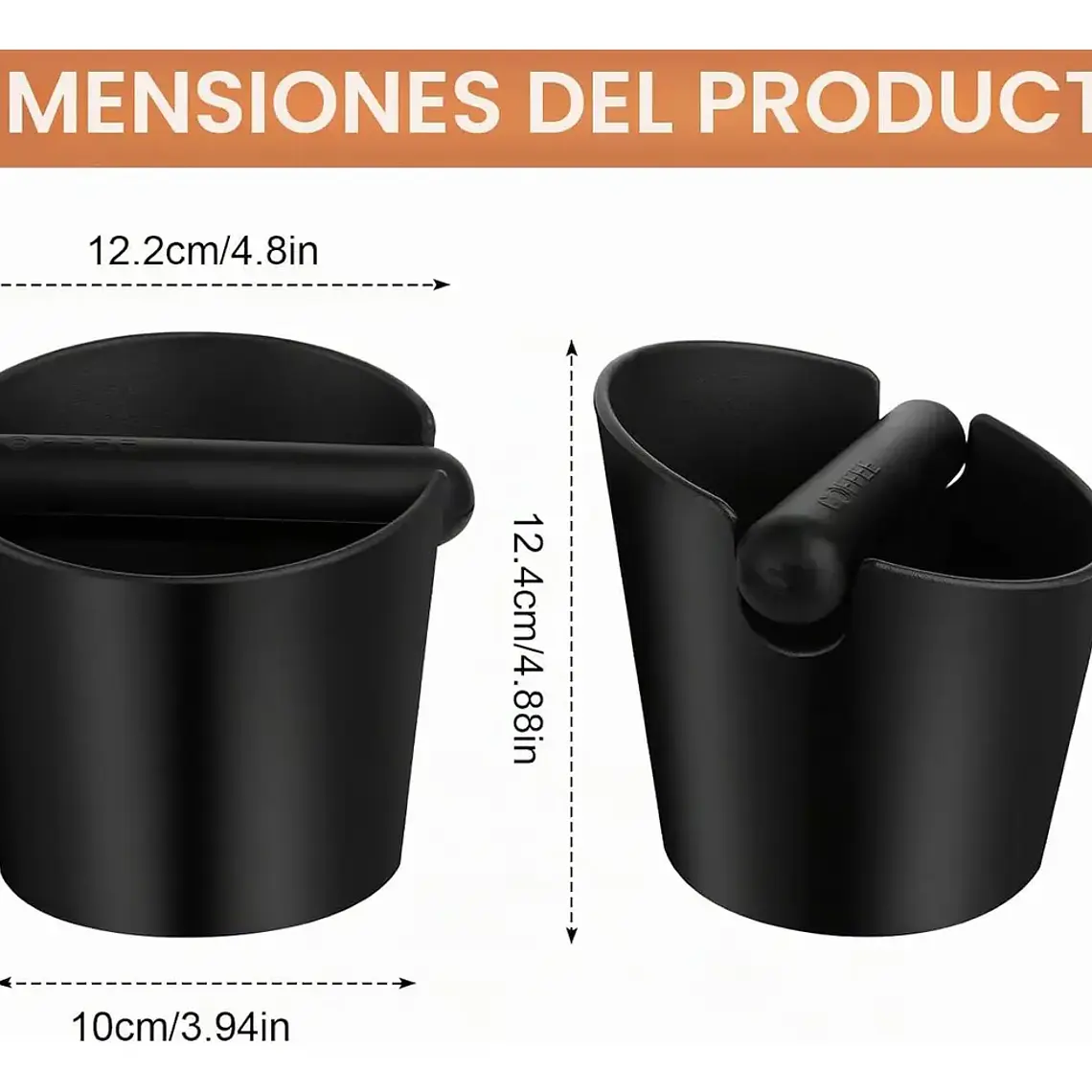 Knock Box Deposito Borra De Cafe Barista Recipiente Cafetera 9