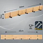 Perchero De Pared Madera Bambu 5 Ganchos Plegables Retractil - Miniatura 6