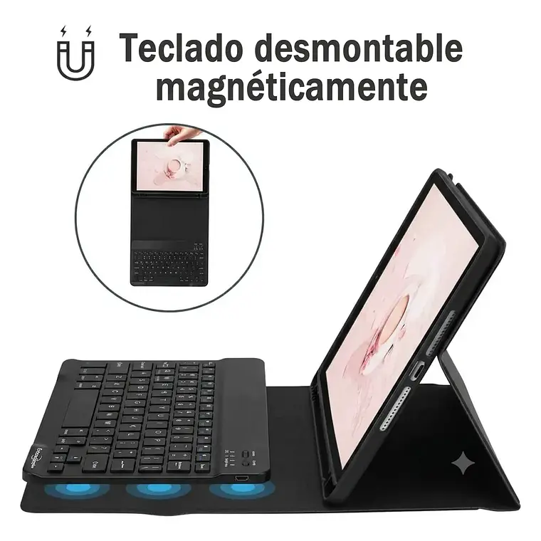 Funda Con Teclado Bluetooth Para Ipad 10.2 Y 10.5 Pulgadas 3