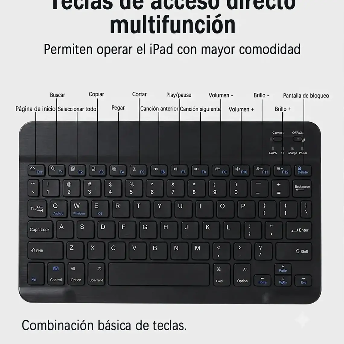 Funda Con Teclado Bluetooth Para Ipad 10.2 Y 10.5 Pulgadas 5