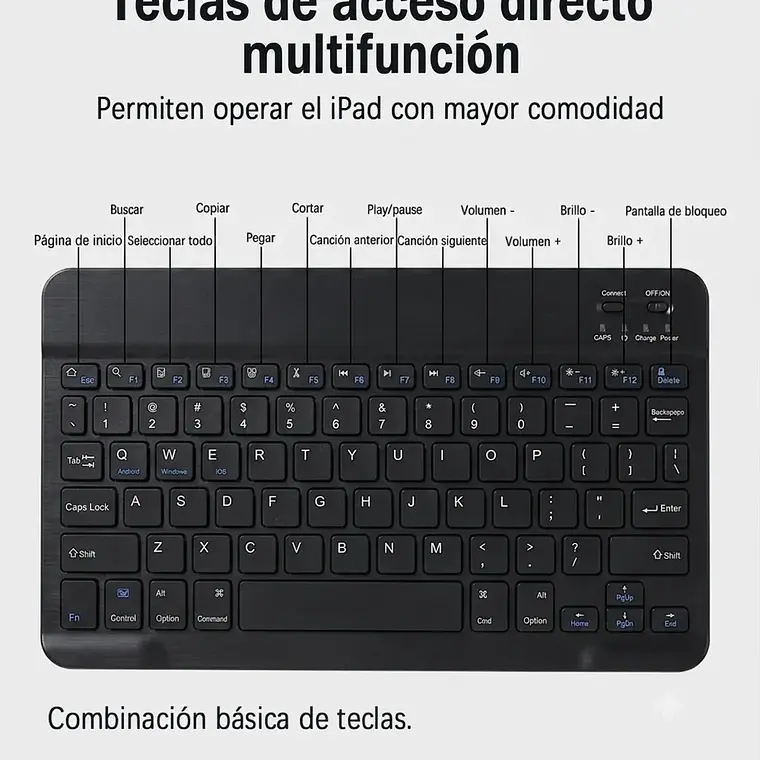 Funda Con Teclado Bluetooth Para Ipad 10.2 Y 10.5 Pulgadas 5