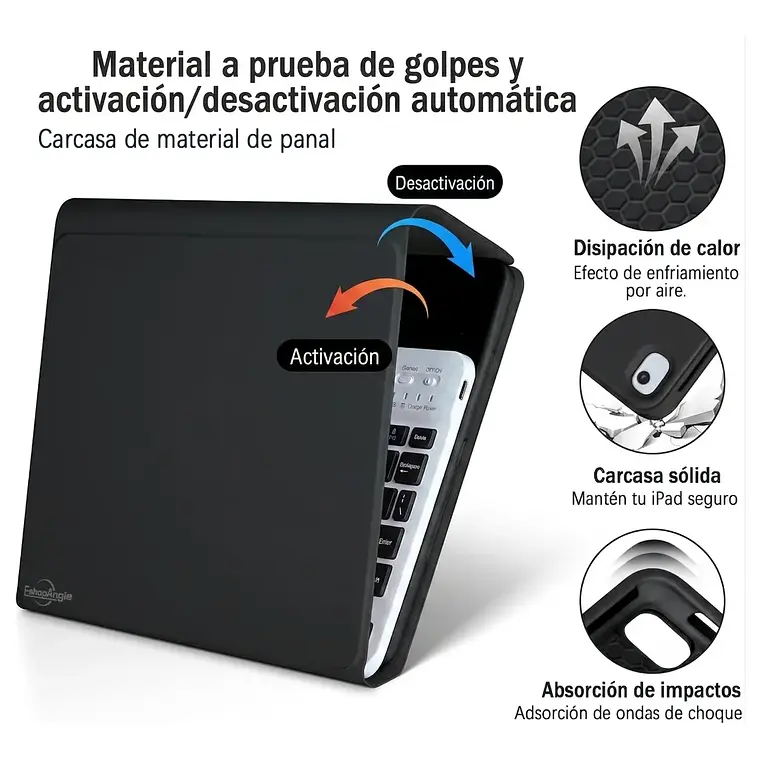 Funda Con Teclado Bluetooth Para Ipad 10.2 Y 10.5 Pulgadas 7