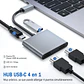 Hub Adaptador Usb-c 4 En 1 Splitter Doble Hdmi 4k Usb 3.0 - Miniatura 2