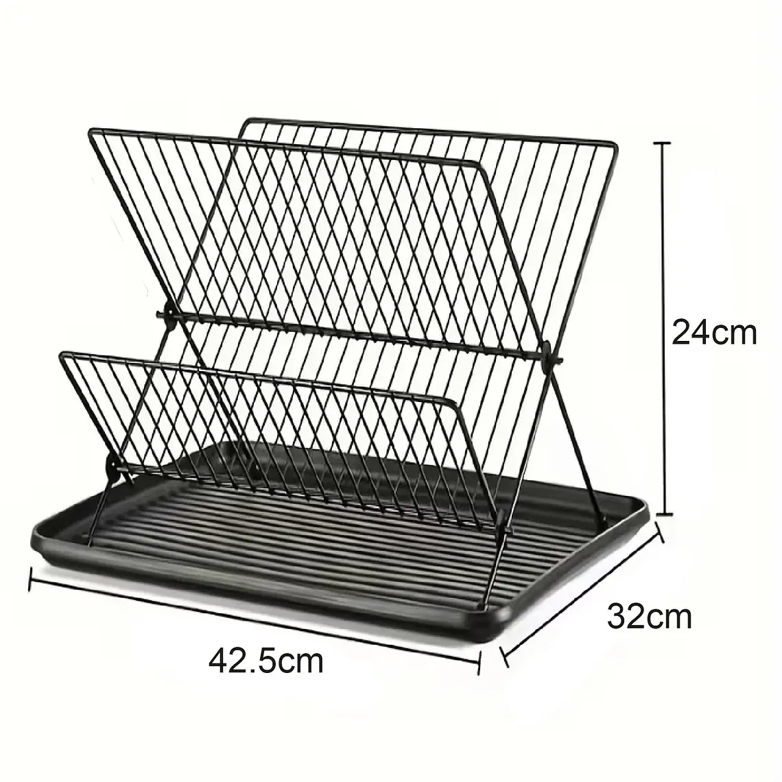 Secaplatos Metálico Plegable 2 Niveles Con Bandeja 6