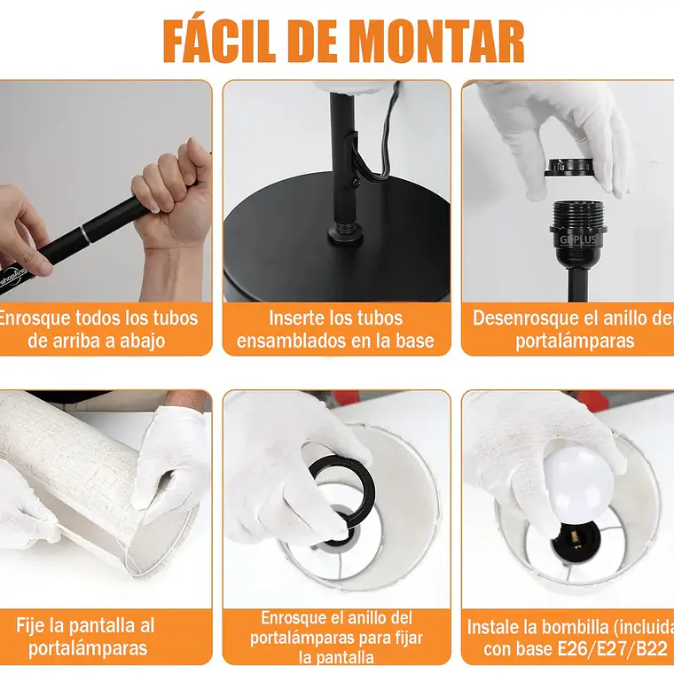 Lampara De Pie Moderna Living 3 Tonos De Luz +control 3