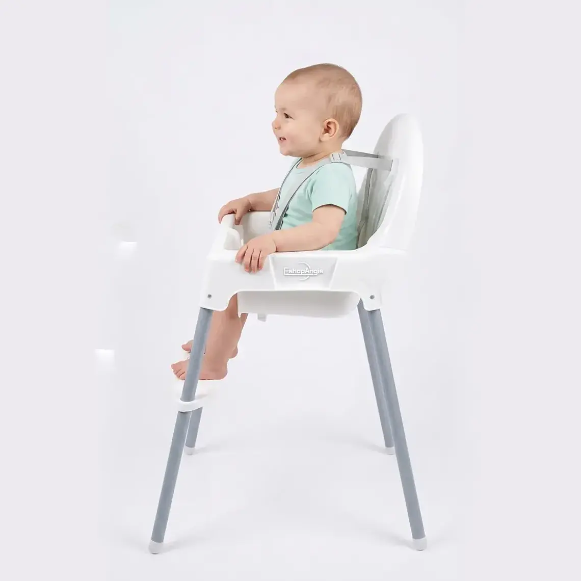 Silla De Comer Bebe Portatil Basico Con Arnés De 3 Puntos 3