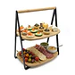 Bandeja Organizador 2 Niveles Bambu Para Servir Bocaditos - Miniatura 1