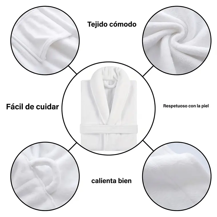 Bata De Dormir Bata De Baño Afranelada Para Hombre Y Mujer 2