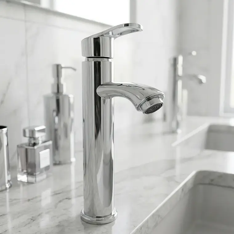 Llave Monomando Alto Lavatorio Baño Inoxidable Lavamano 4