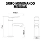 Llave Monomando Alto Lavatorio Baño Inoxidable Lavamano - Miniatura 6
