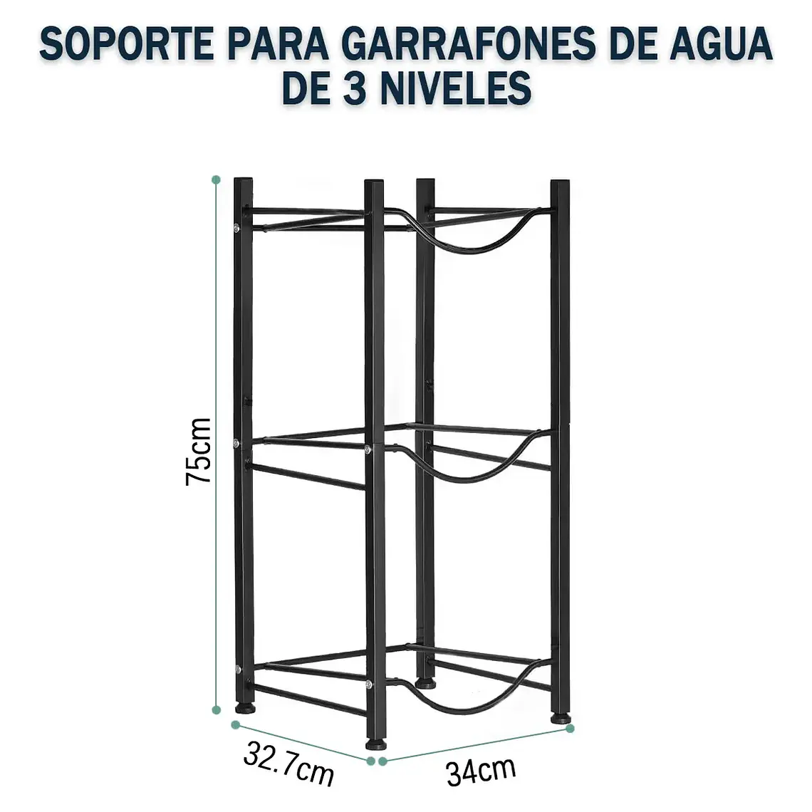 Organizador Estante Rack 3 Botellones Bidones Agua 20 Litros 5