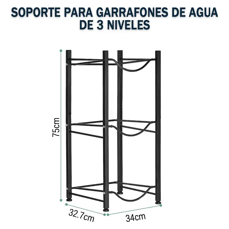 Organizador Estante Rack 3 Botellones Bidones Agua 20 Litros 5