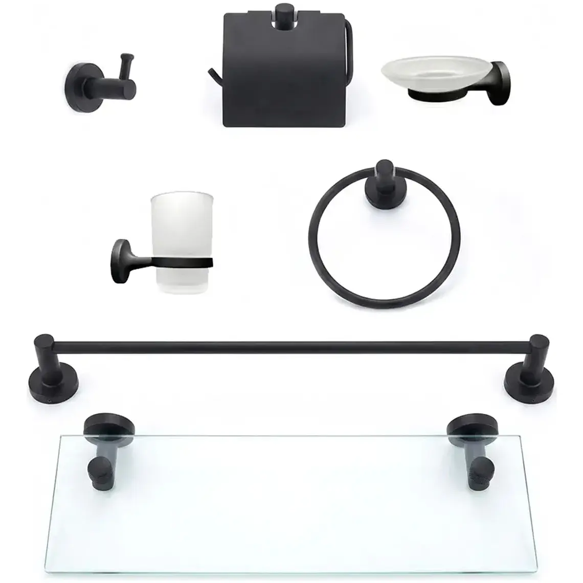 Set De Baño 7 Accesorios De Acero Inoxidable Toallero 1