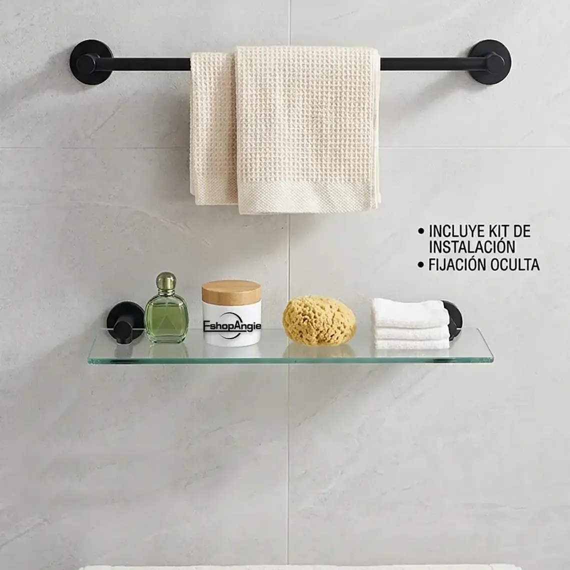 Set De Baño 7 Accesorios De Acero Inoxidable Toallero 3