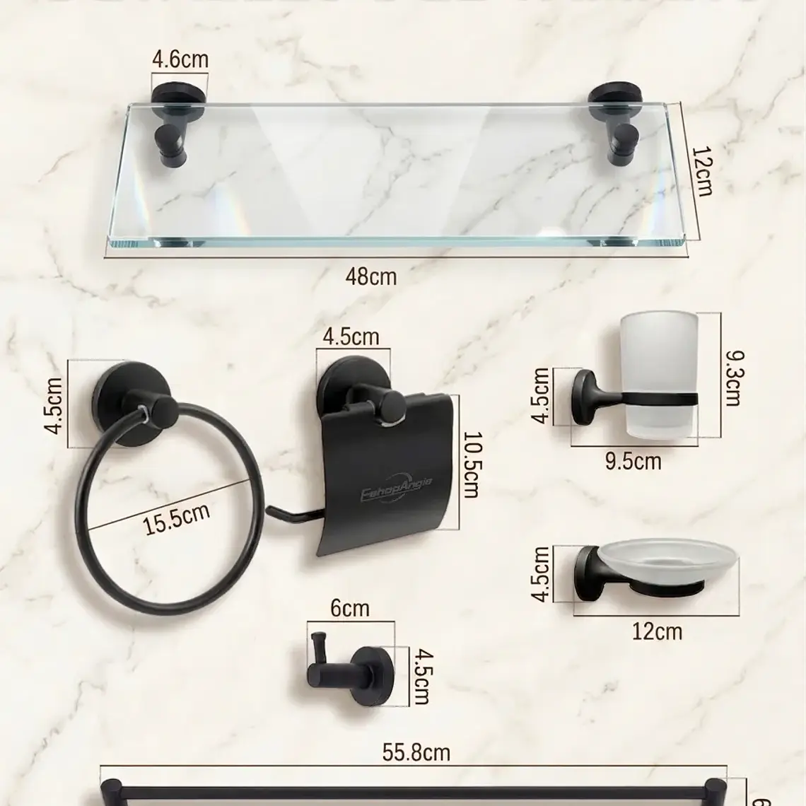 Set De Baño 7 Accesorios De Acero Inoxidable Toallero 7