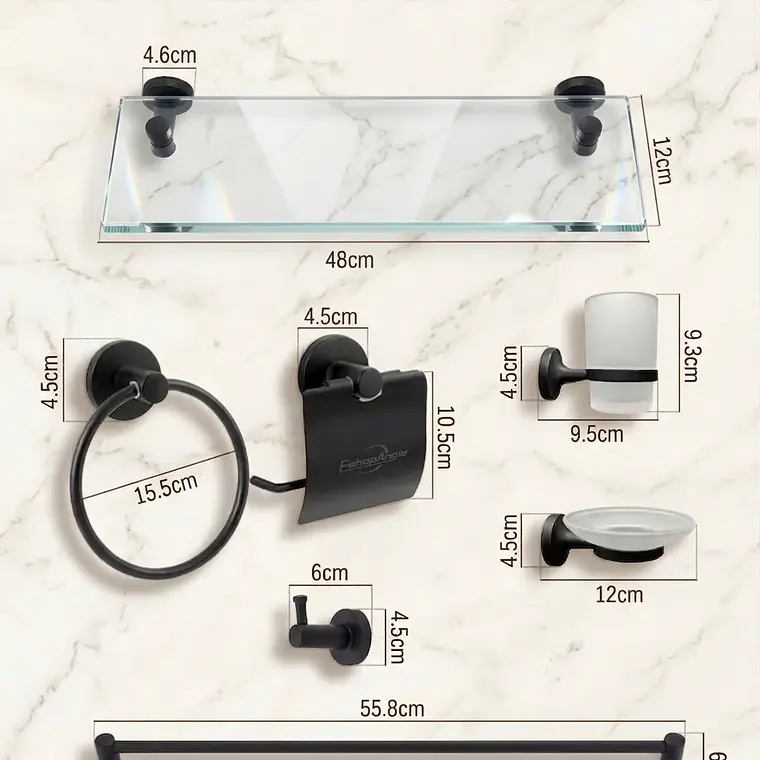 Set De Baño 7 Accesorios De Acero Inoxidable Toallero 7