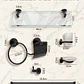 Set De Baño 7 Accesorios De Acero Inoxidable Toallero - Miniatura 7