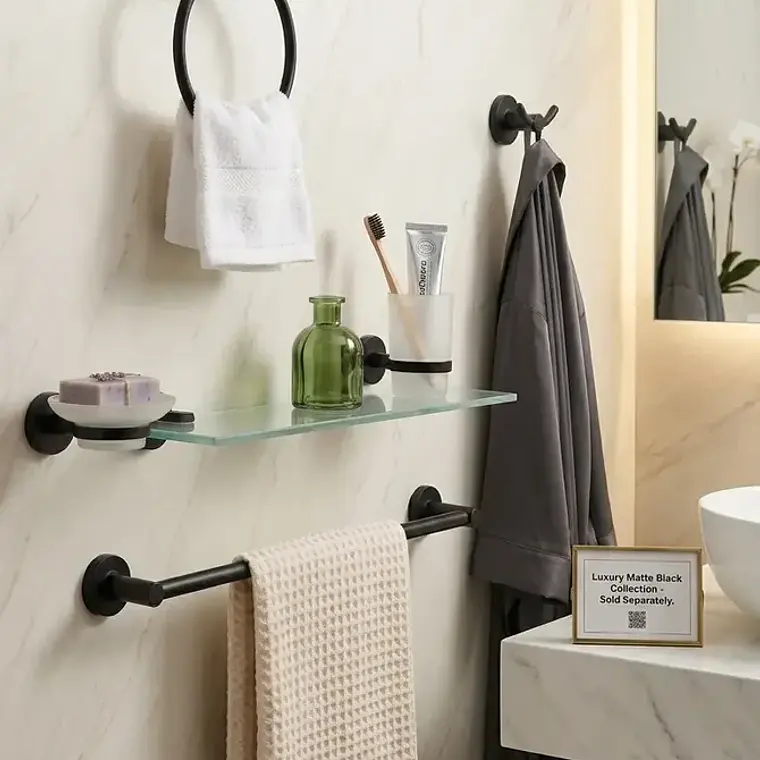 Set De Baño 7 Accesorios De Acero Inoxidable Toallero 6