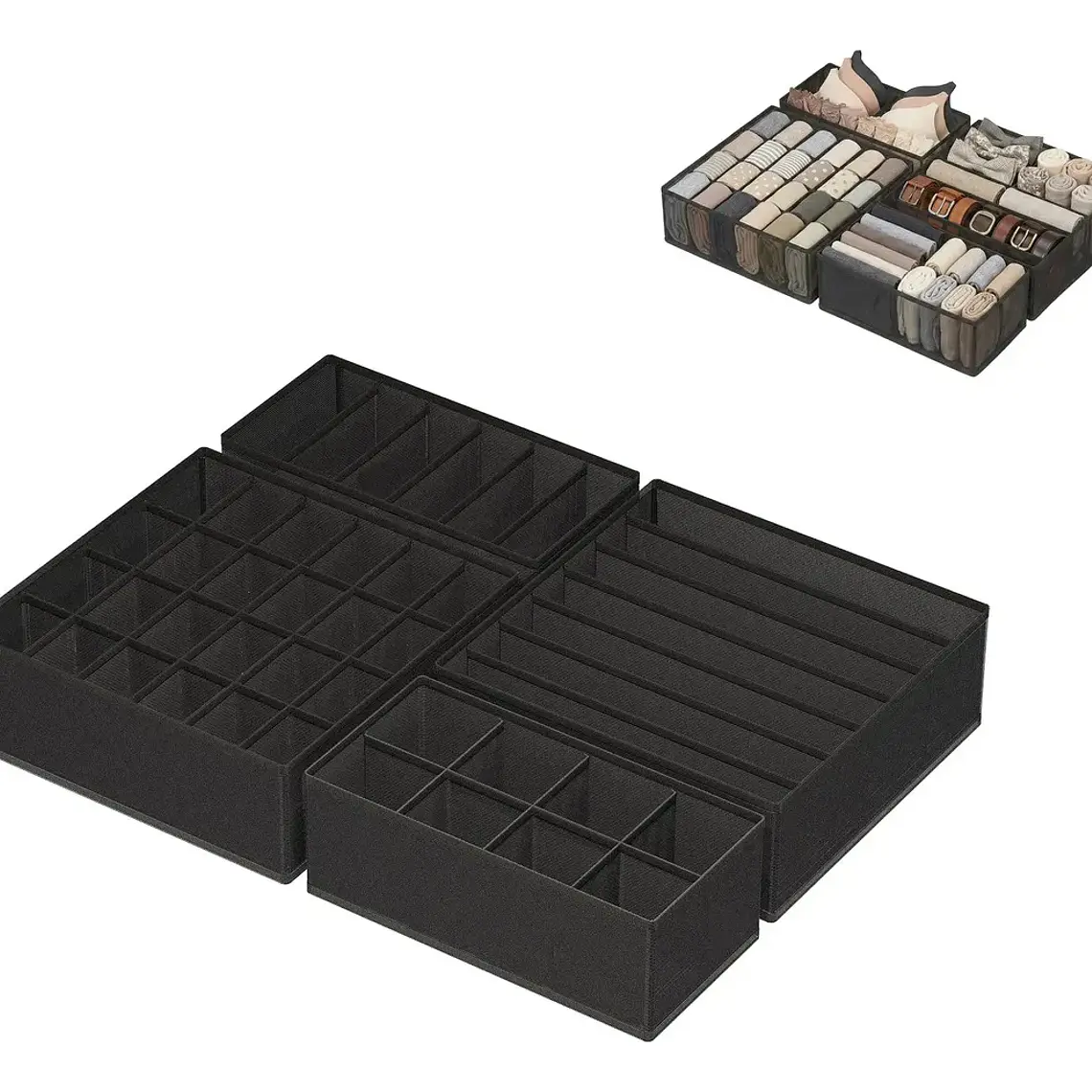 Set De Organizadores De Cajones Ropa Interior Plegable X4 1
