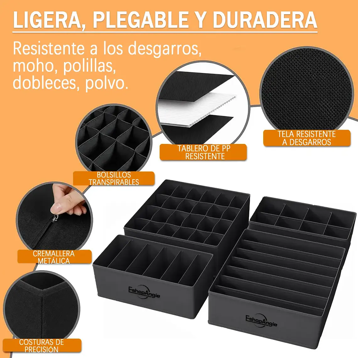 Set De Organizadores De Cajones Ropa Interior Plegable X4 2