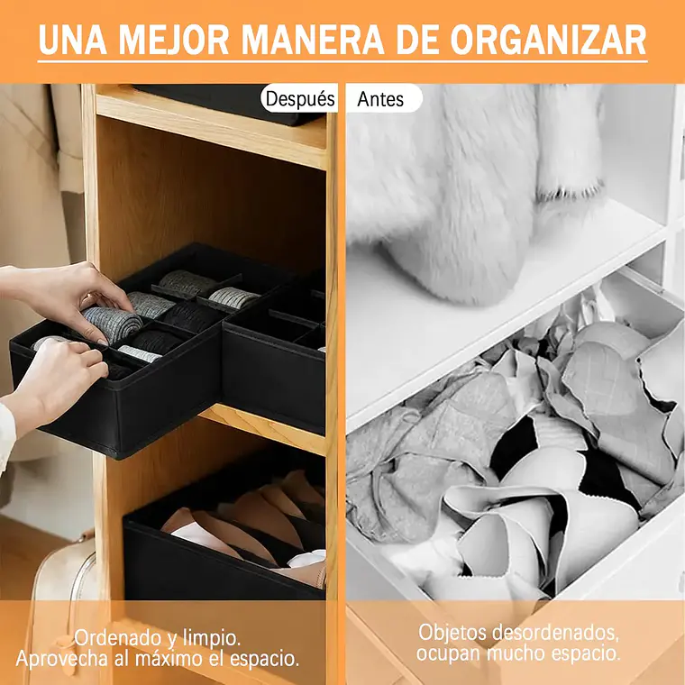 Set De Organizadores De Cajones Ropa Interior Plegable X4 4