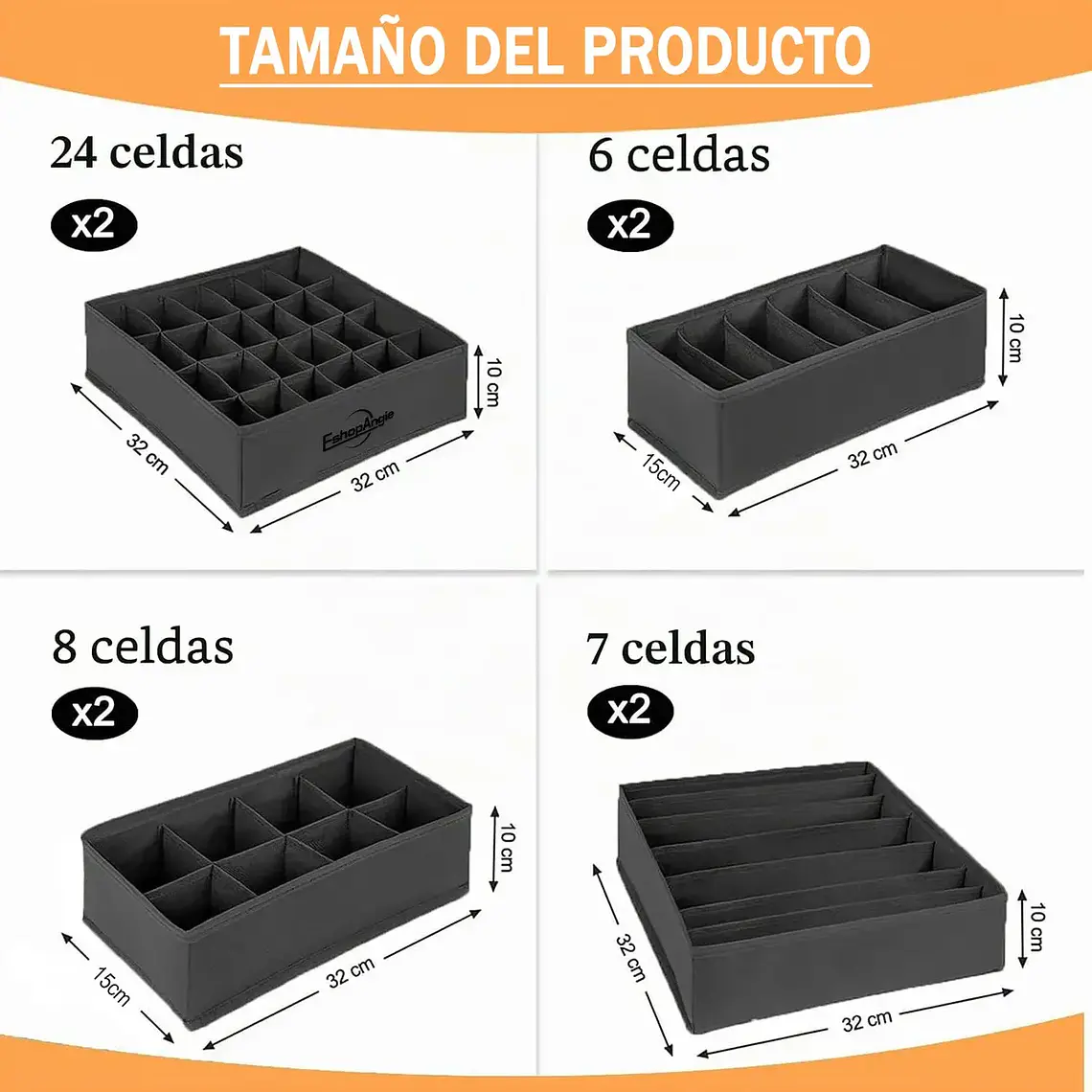 Set De Organizadores De Cajones Ropa Interior Plegable X4 9