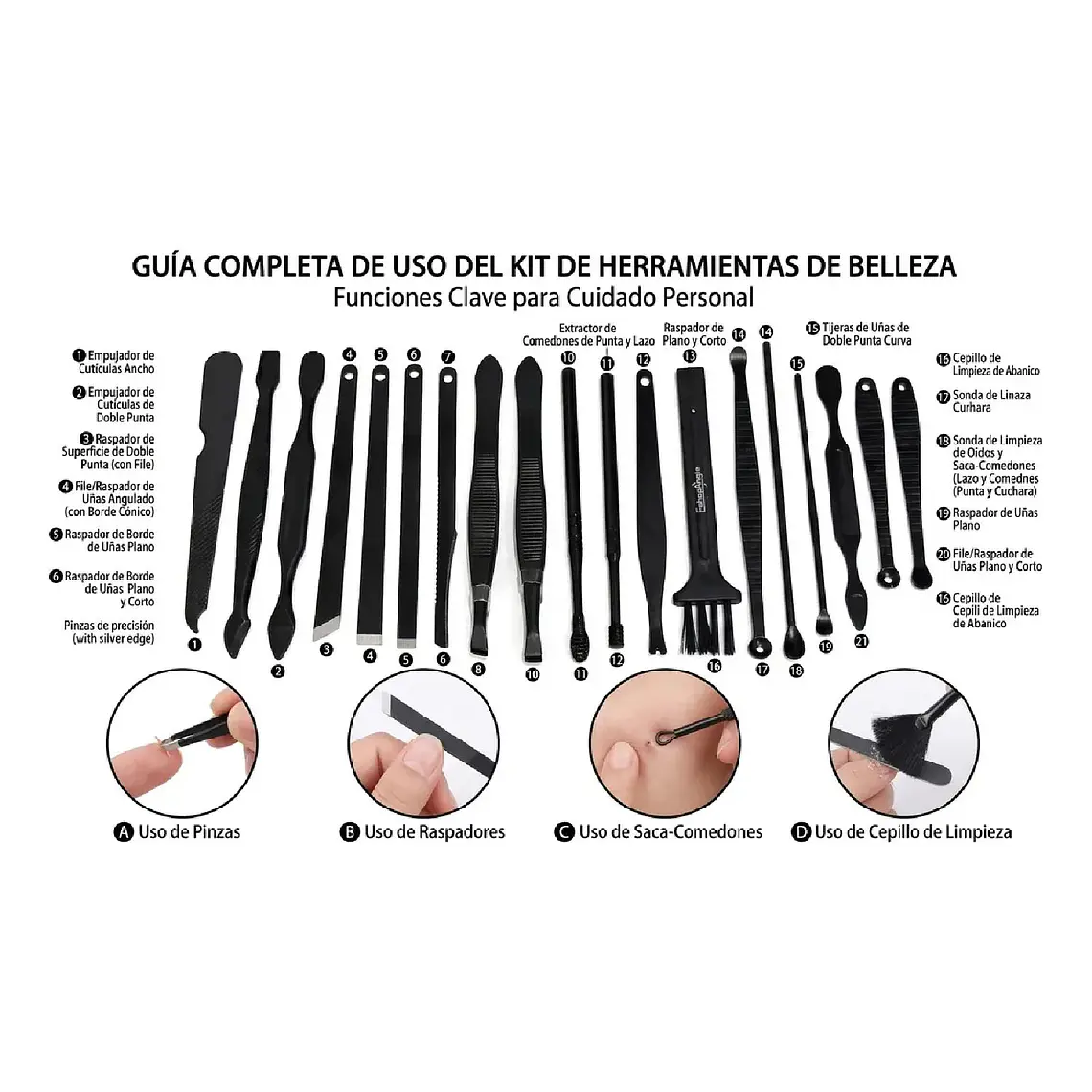 Set 36 Piezas Manicure Y Pedicure Profesional Estuche Uñas 5