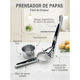 Prensa Papa Acero Inoxidable Moledor Puré Y Verduras Manual