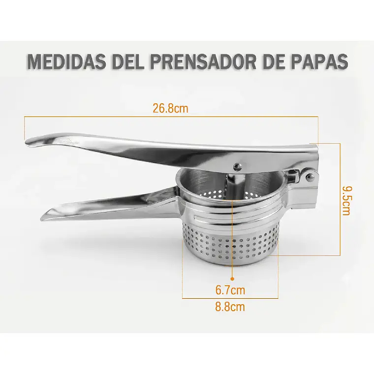 Prensa Papa Acero Inoxidable Moledor Puré Y Verduras Manual 5