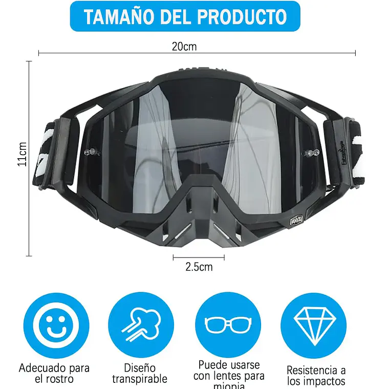Antiparra Moto Antiparras Bicicleta Motocross Mascara Moto 6