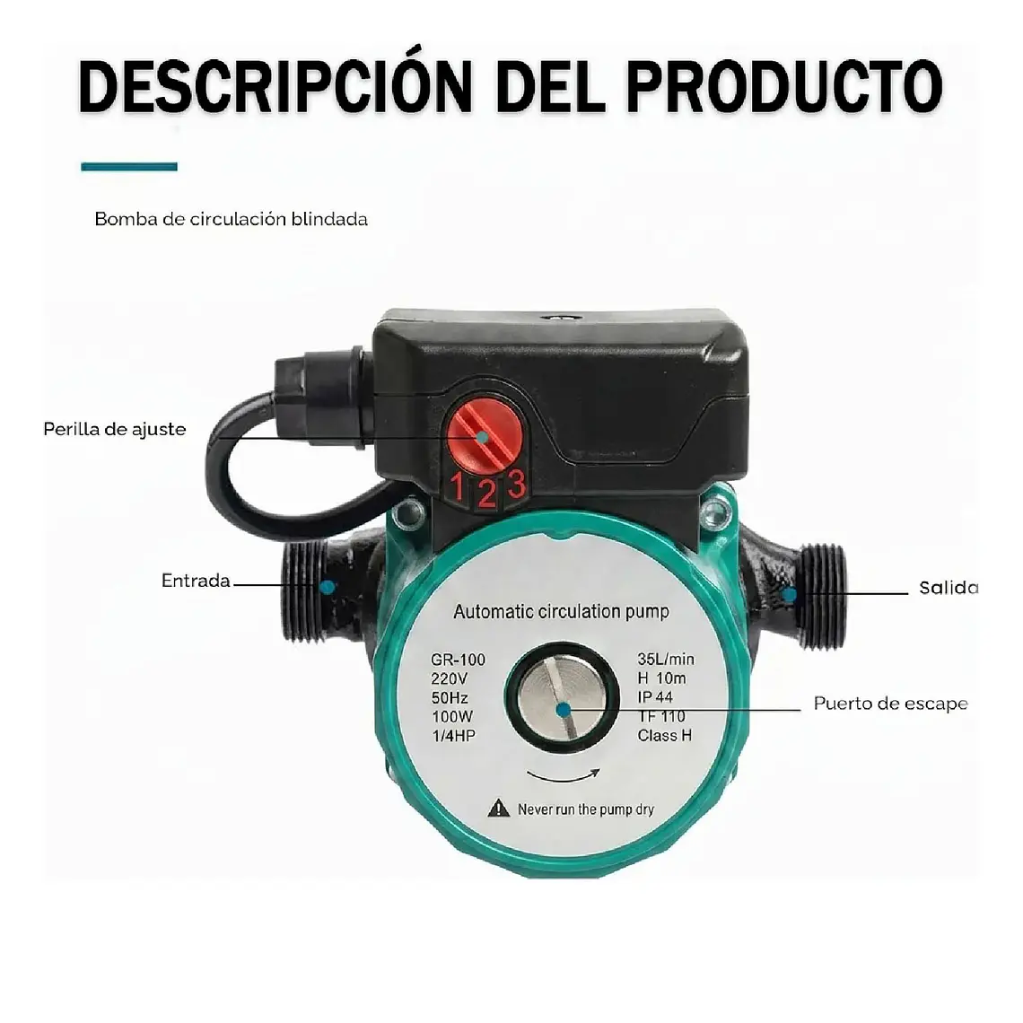 Bomba De Agua Presurizadora Calefon Aumenta Presión 100w 4