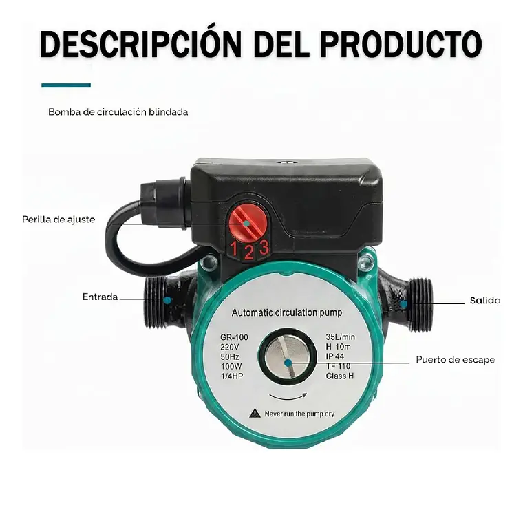 Bomba De Agua Presurizadora Calefon Aumenta Presión 100w 4