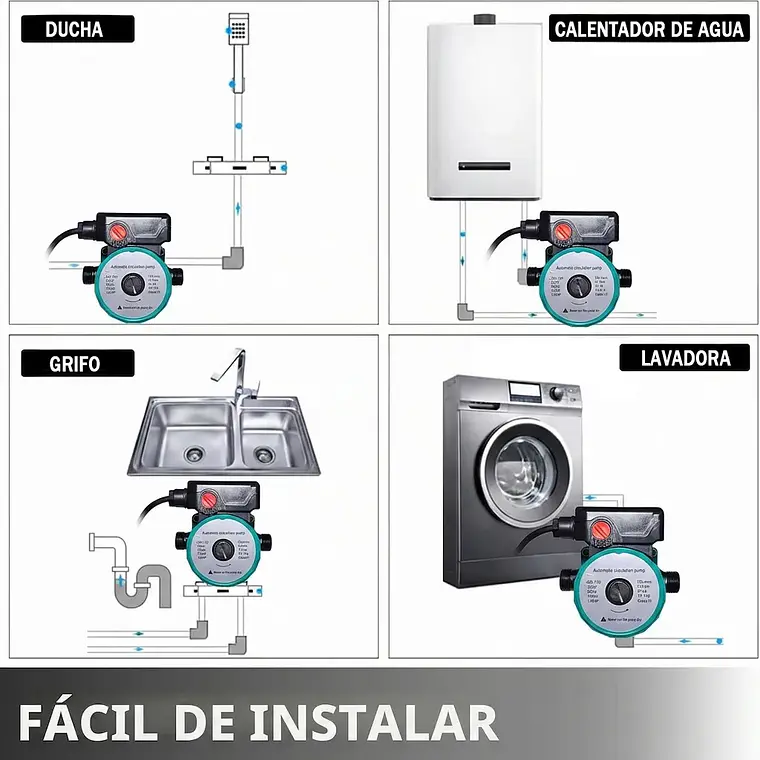 Bomba De Agua Presurizadora Calefon Aumenta Presión 100w 5