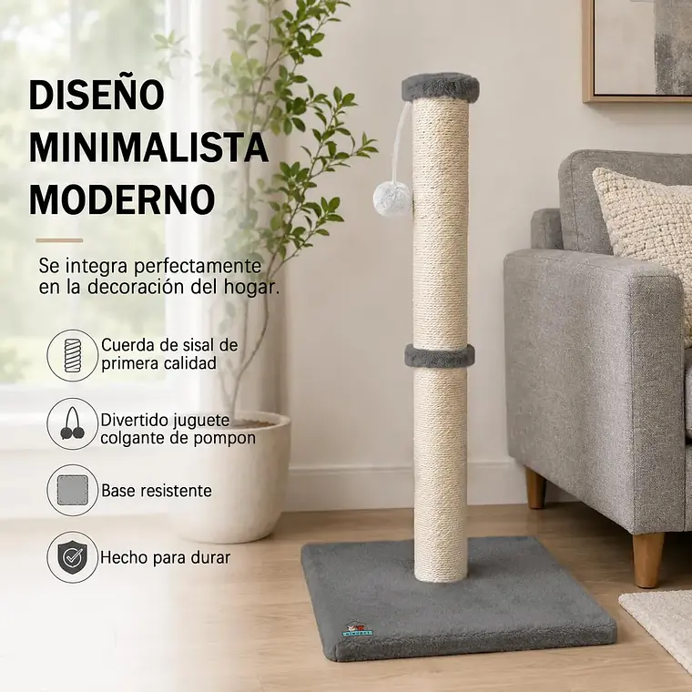 Rascador Para Gatos Torre Poste Con Juguete 73cm Yute 4