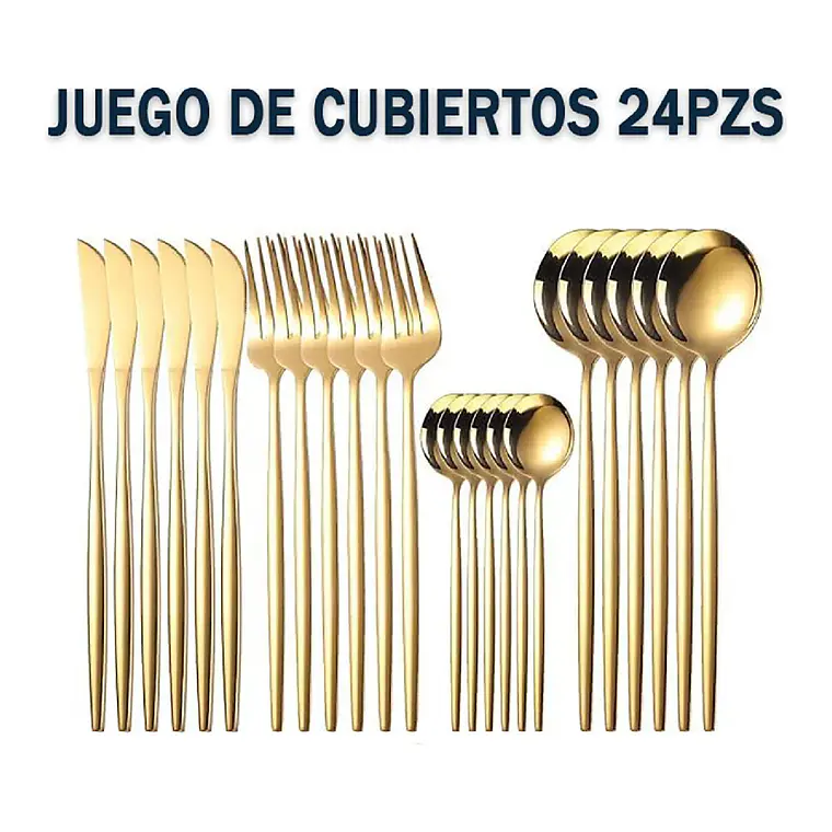 Juego 24 Cubiertos Cuchilleria Acero Inoxidable Con Estuche 3
